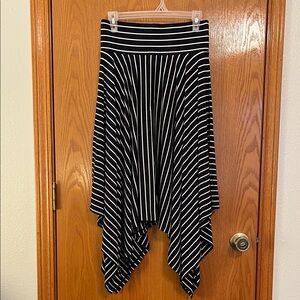 CAbi Black and White Asymmetrical Skirt
